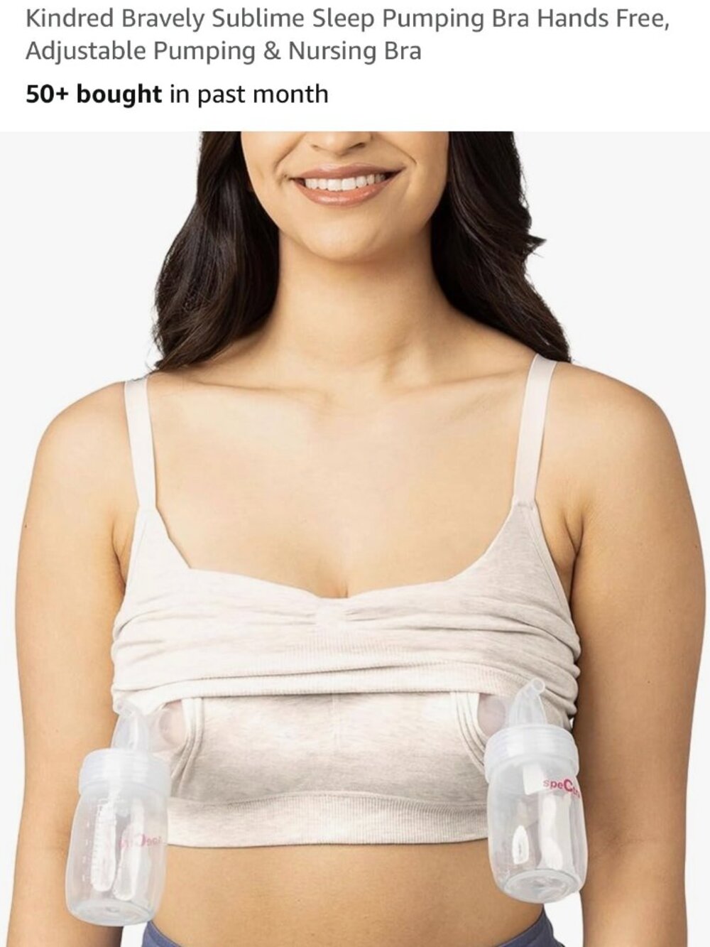 Kindred Bravely Sublime Sleep Pumping Bra Oatmeal Heather Large Busty (E-H)